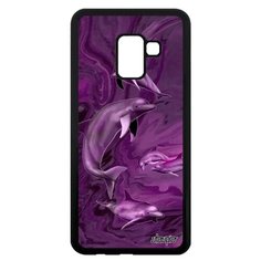 Чехол на смартфон Samsung Galaxy A8 2018, "Дельфины" Афалина Белуха Utaupia