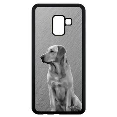 Чехол на смартфон Galaxy A8 2018, "Лабрадор" Поводырь Щенок Utaupia
