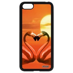 Чехол на смартфон Huawei Y5 2018, "Фламинго" Любовь Сердце Utaupia