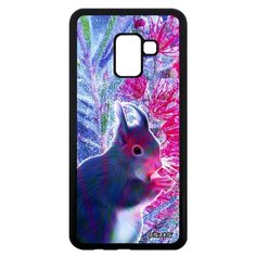 Чехол на смартфон Samsung Galaxy A8 2018, "Белка" Рыжая Грызун Utaupia