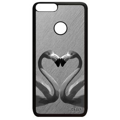 Чехол на смартфон P Smart 2018, "Фламинго" Любовь Сердце Utaupia