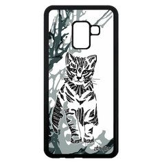 Чехол на смартфон Galaxy A8 2018, "Кот" Дикий Маленький Utaupia