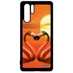 Чехол на смартфон Huawei P30 Pro, "Фламинго" Сердце Розовый Utaupia