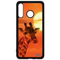 Чехол на смартфон Huawei P30 Lite, "Жираф" Животное Giraffe Utaupia