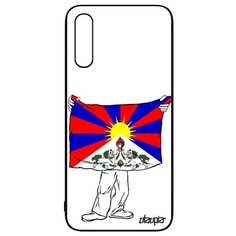 Чехол на смартфон Galaxy A50, "Флаг Тибета с руками" Путешествие Страна Utaupia