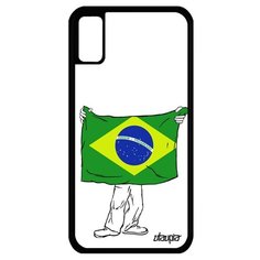 Чехол на смартфон Apple iPhone X, "Флаг Бразилии с руками" Путешествие Патриот Utaupia