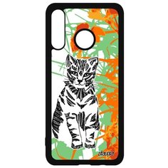 Чехол на смартфон P30 Lite, "Кот" Дикий Тигристый Utaupia