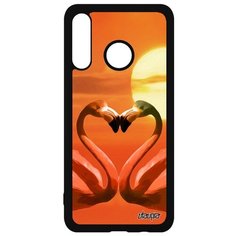 Чехол на смартфон Huawei P30 Lite, "Фламинго" Сердце Самка Utaupia