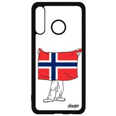 Чехол на смартфон P30 Lite, "Флаг Норвегии с руками" Страна Туризм Utaupia