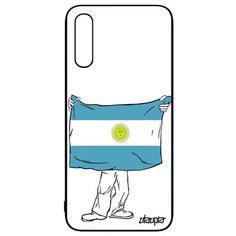Чехол на смартфон Samsung Galaxy A50, "Флаг Аргентины с руками" Туризм Путешествие Utaupia