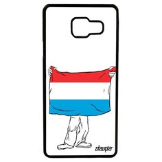 Чехол на смартфон Samsung Galaxy A3 2016, "Флаг Люксембурга с руками" Туризм Патриот Utaupia