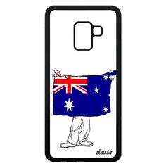 Чехол на смартфон Samsung Galaxy A8 2018, "Флаг Австралии с руками" Туризм Патриот Utaupia