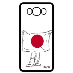 Чехол на смартфон Samsung Galaxy J7 2016, "Флаг Японии с руками" Государственный Туризм Utaupia