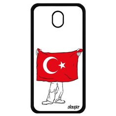 Чехол на смартфон Galaxy J7 2017, "Флаг Турции с руками" Страна Туризм Utaupia