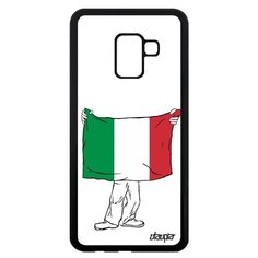 Чехол на смартфон Galaxy A8 2018, "Флаг Италии с руками" Патриот Страна Utaupia