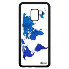 Чехол на смартфон Samsung Galaxy A8 2018 оригинальный дизайн Карта мира Атлас Глобус Utaupia