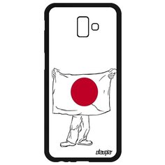 Чехол на смартфон Samsung Galaxy J6 Plus 2018, "Флаг Японии с руками" Государственный Туризм Utaupia