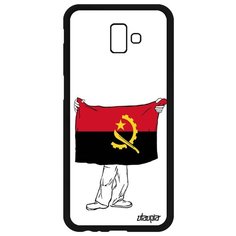 Чехол на смартфон Galaxy J6 Plus 2018, "Флаг Анголы с руками" Страна Государственный Utaupia