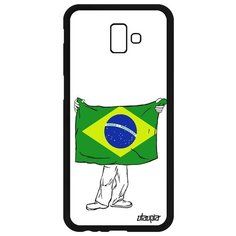 Чехол на смартфон Samsung Galaxy J6 Plus 2018, "Флаг Бразилии с руками" Государственный Utaupia