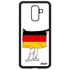 Чехол на смартфон Galaxy A6 Plus 2018, "Флаг Германии с руками" Путешествие Патриот Utaupia