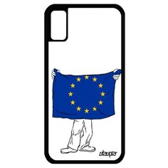 Чехол на смартфон iPhone X, "Флаг Европы с руками" Патриот Государственный Utaupia