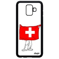 Чехол на смартфон Galaxy A6 2018, "Флаг Швейцарии с руками" Путешествие Туризм Utaupia