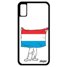 Чехол на смартфон Apple iPhone X, "Флаг Люксембурга с руками" Туризм Патриот Utaupia