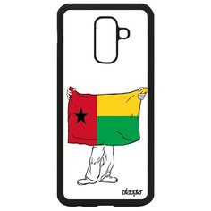 Чехол на смартфон Samsung Galaxy A6 Plus 2018, "Флаг Гвинеи Бисау с руками" Патриот Туризм Utaupia