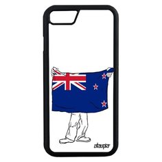 Чехол на смартфон iPhone 7, "Флаг Новой Зеландии с руками" Страна Путешествие Utaupia