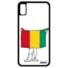 Чехол на смартфон Apple iPhone XR, "Флаг Гвинеи с руками" Страна Государственный Utaupia