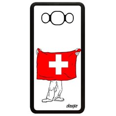 Чехол на смартфон Samsung Galaxy J5 2016, "Флаг Швейцарии с руками" Путешествие Патриот Utaupia