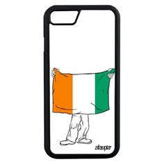 Чехол на смартфон iPhone 7, "Флаг Кот-дИвуар с руками" Путешествие Страна Utaupia