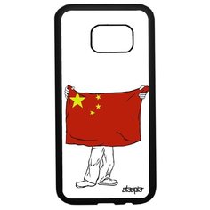 Чехол на смартфон Samsung Galaxy S7, "Флаг Китая с руками" Туризм Патриот Utaupia