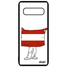 Чехол на смартфон Galaxy S10 Plus, "Флаг Австрии с руками" Туризм Страна Utaupia