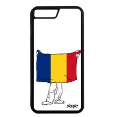 Чехол на смартфон iPhone 8 Plus, "Флаг Румынии с руками" Патриот Государственный Utaupia