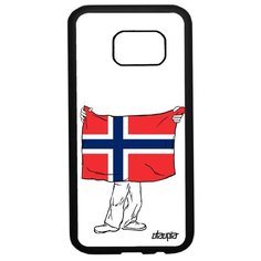Чехол на смартфон Samsung Galaxy S7, "Флаг Норвегии с руками" Путешествие Туризм Utaupia