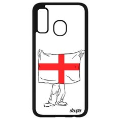 Чехол на смартфон Samsung Galaxy A40, "Флаг Англии с руками" Страна Путешествие Utaupia