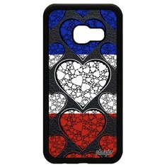 Чехол на смартфон Galaxy A3 2017, "Флаг Франции с сердцем" Путешествие Любовь Utaupia