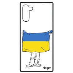 Чехол на смартфон Samsung Galaxy Note 10, "Флаг Украины с руками" Туризм Патриот Utaupia