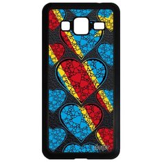 Чехол на смартфон Galaxy J3 2016, "Флаг Конго Киншаса с сердцем" Патриот Государственный Utaupia