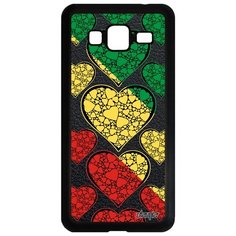 Чехол на смартфон Galaxy J3 2016, "Флаг Конго Браззавиль с сердцем" Страна Туризм Utaupia