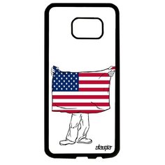 Чехол на смартфон Samsung Galaxy S7 Edge, "Флаг Соединенных Штатов с руками" Государственный Utaupia