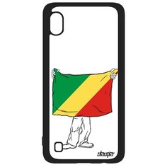 Чехол на смартфон Samsung Galaxy A10, "Флаг Конго Браззавиль с руками" Путешествие Страна Utaupia