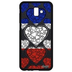 Чехол на смартфон Samsung Galaxy J6 Plus 2018, "Флаг Франции с сердцем" Путешествие Туризм Utaupia