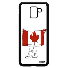 Чехол на смартфон Samsung Galaxy J6 2018, "Флаг Канады с руками" Патриот Страна Utaupia