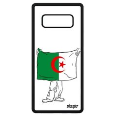 Чехол на смартфон Galaxy Note 8, "Флаг Алжира с руками" Туризм Путешествие Utaupia