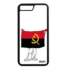 Чехол на смартфон iPhone 7 Plus, "Флаг Анголы с руками" Туризм Страна Utaupia