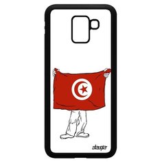 Чехол на смартфон Samsung Galaxy J6 2018, "Флаг Туниса с руками" Государственный Патриот Utaupia