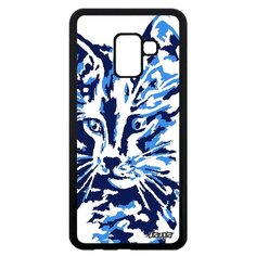 Чехол на смартфон Самсунг Галакси A8 2018 французский дизайн Котенок Тигристый Пушистый Utaupia