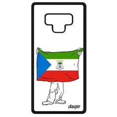 Чехол на смартфон Galaxy Note 9, "Флаг Гвинеи Экваториальной с руками" Патриот Utaupia